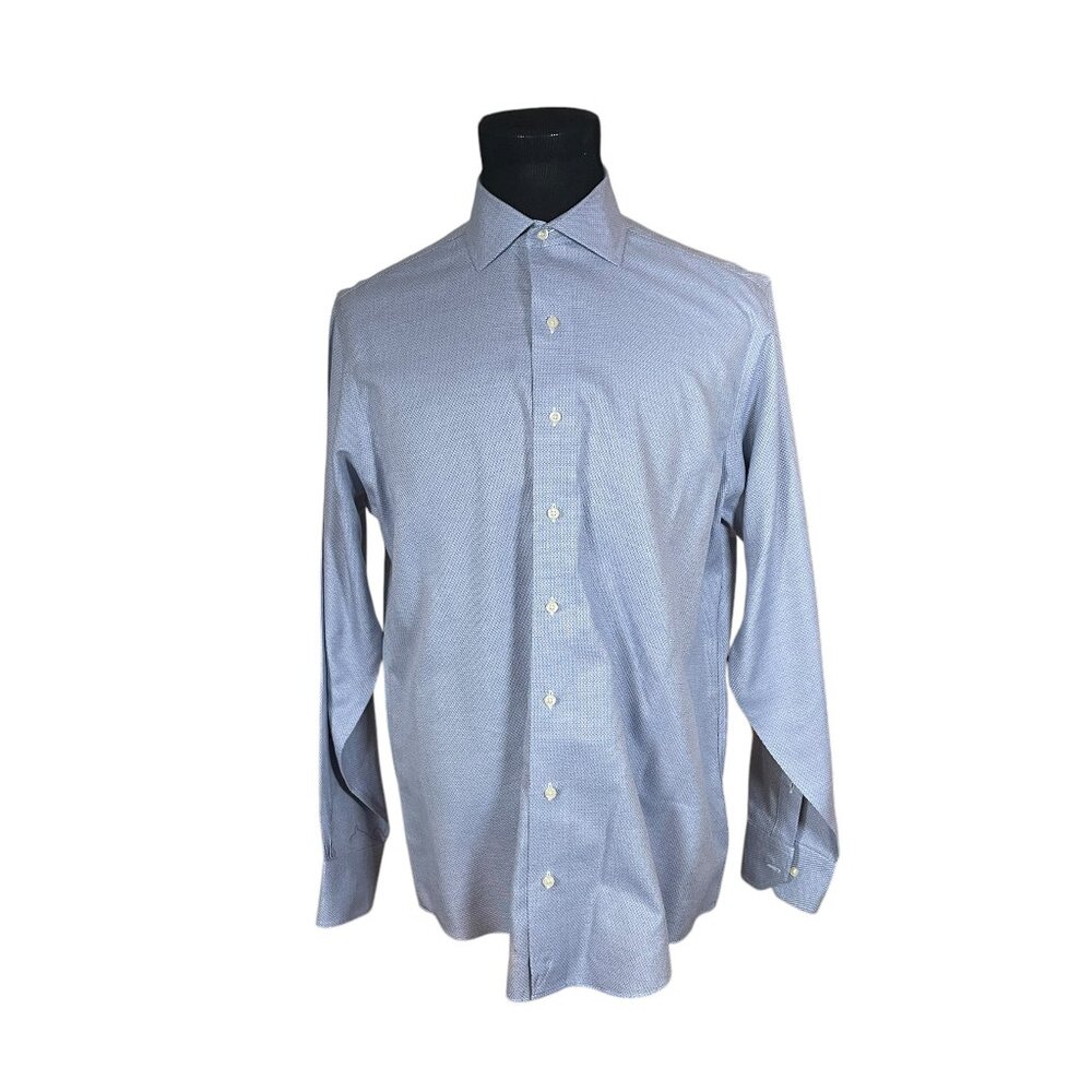 Brooks Brothers Men's Regent Blue Long Sleeve Button Front Shirt 16.5 36/37